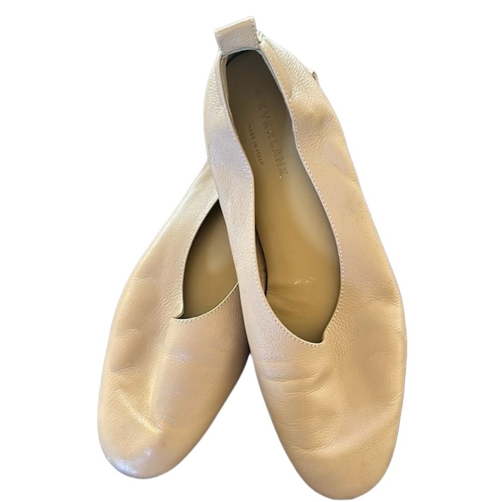 Everlane Cream Leather Flats